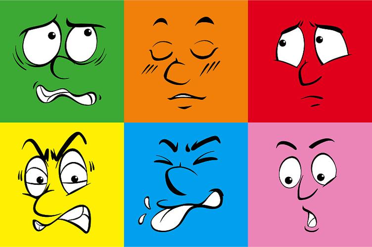 六张脸有着不同的情绪