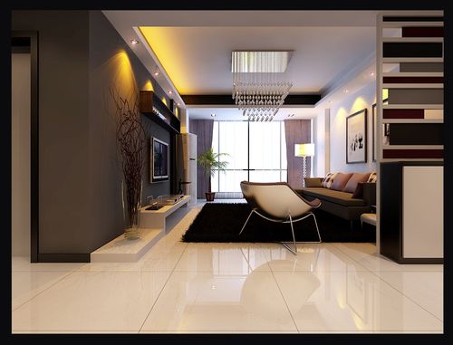阳光美景城三室一厅现代简约客厅装修效果图设计欣赏