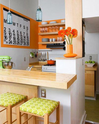 100款时尚实用小户型开放式厨房吧台装修效果图