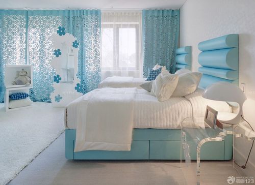 唯美2015年房屋蓝色窗帘装修效果图欣赏