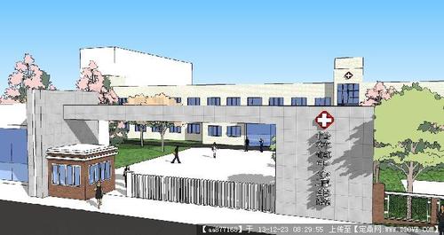 一个医院大门su建筑设计精品模型