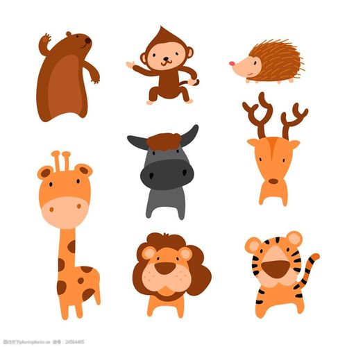 8款可爱卡通动物矢量素材图片