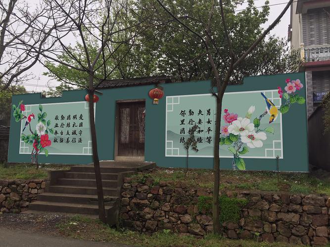 社区文化墙乡镇文化墙绘新农村墙体彩绘