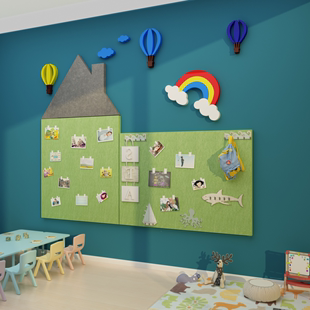 毛毡贴画公告栏幼儿园环创主题墙面装饰材料美术教室布置班级文化
