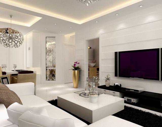 最新现代风格20平客厅家装装修效果图片