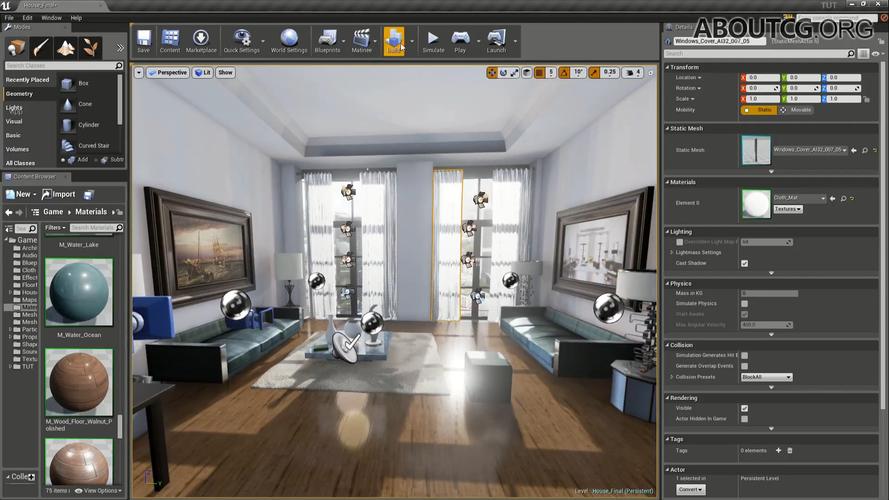 ue4虚拟现实别墅住宅室内设计应用基础学习