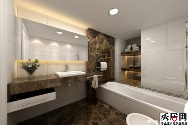 卫生间浴缸墙面s弯毛巾架造型设计图