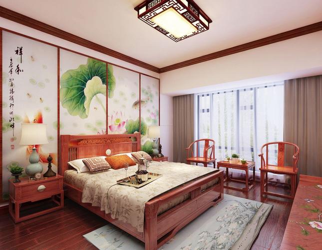2022现代中式风卧室颜色搭配效果图欣赏