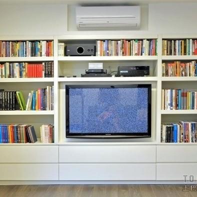 书橱式客厅电视背景墙装修效果图2012大全