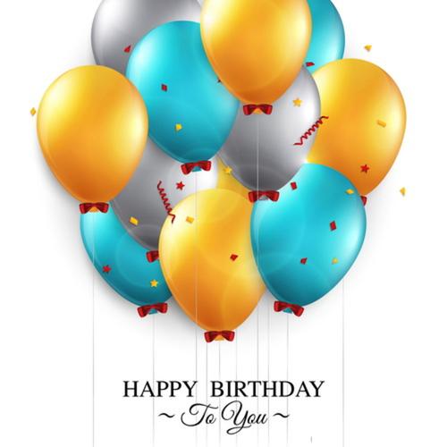 生日庆典彩色气球祝福图片