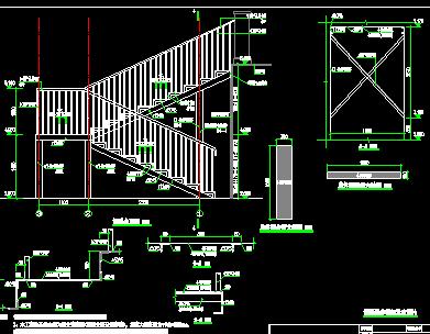 不锈钢楼梯结构施工图纸