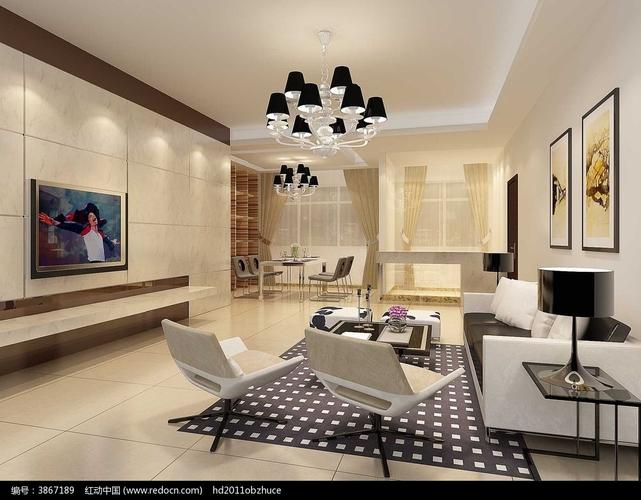 灰色简约客厅3d模型和效果图图片室内装修编号3867189红动中国