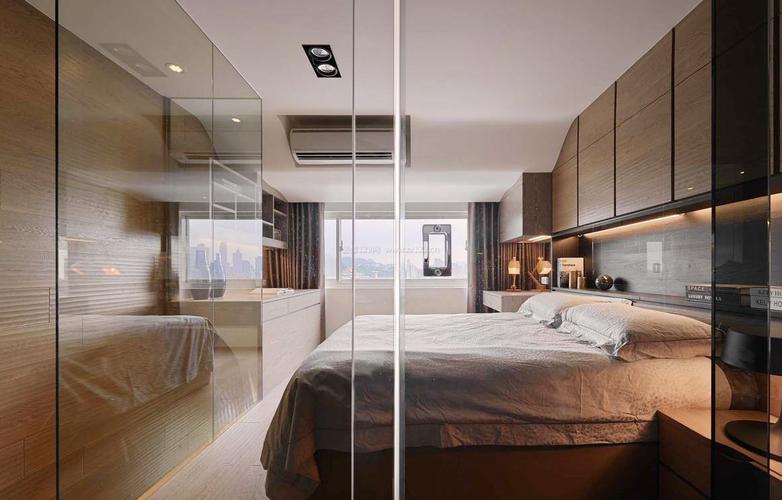 60平米现代家装卧室玻璃隔断装修图装信通网效果图