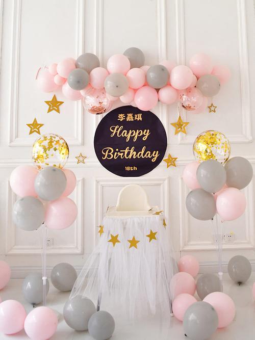 儿童一周岁生日布置装饰女孩主题派对背景墙场景布置女宝宝气球