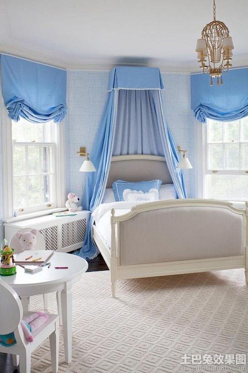 欧式卧室床头窗帘效果图