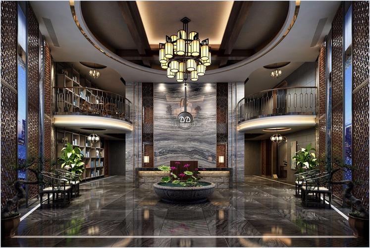成都酒店新中式风格5000平米装修效果图案例成都汉唐装饰装修设计