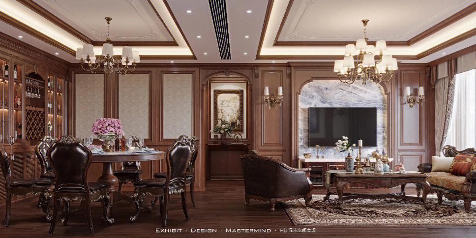 古典欧式风格客餐厅效果混沌空间原创