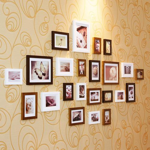 23框生活照实木照片墙相片墙相框墙时尚创意组合客厅餐厅装饰框