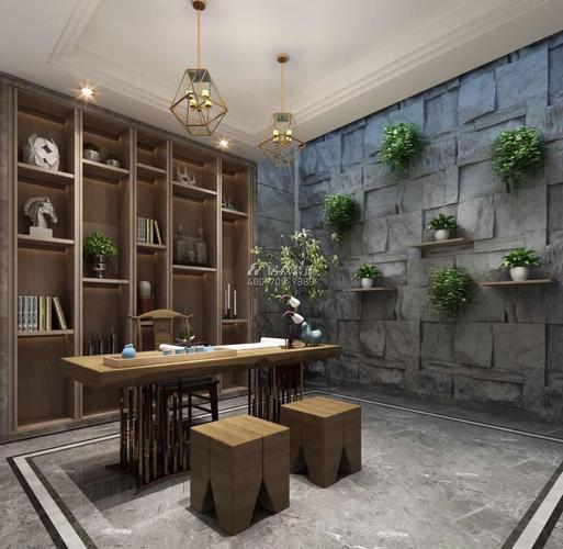 嘉宏锦城428平方米中式风格别墅户型茶室装修效果图