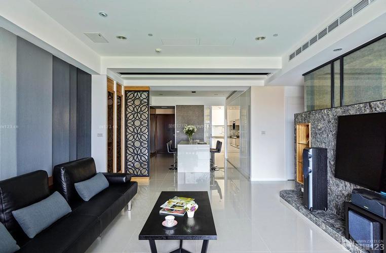 120平米房屋客厅白色地砖装修效果图片
