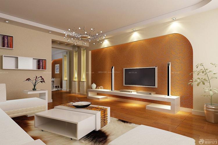 石膏板电视背景墙造型装修效果图三室两厅欧式
