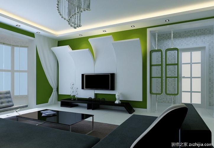 现代简约客厅电视背景墙造型装修之家装修效果图