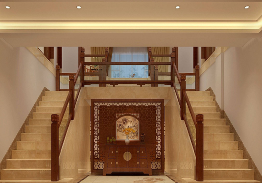 中式风格楼梯装修效果图充满典雅古韵的楼梯设计