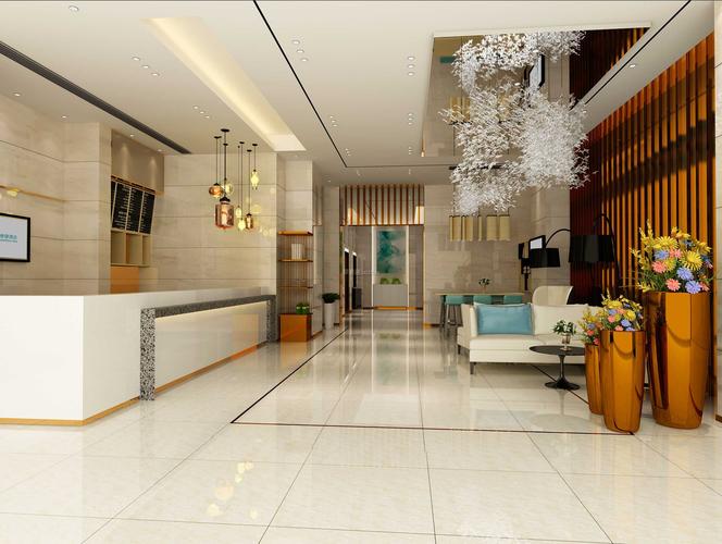 武汉快捷酒店现代风格800平米装修效果图案例