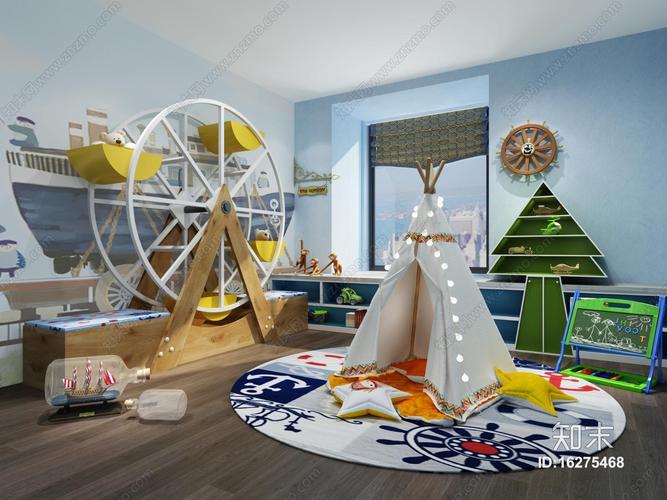 地中海式儿童玩具房3d模型下载id16275468