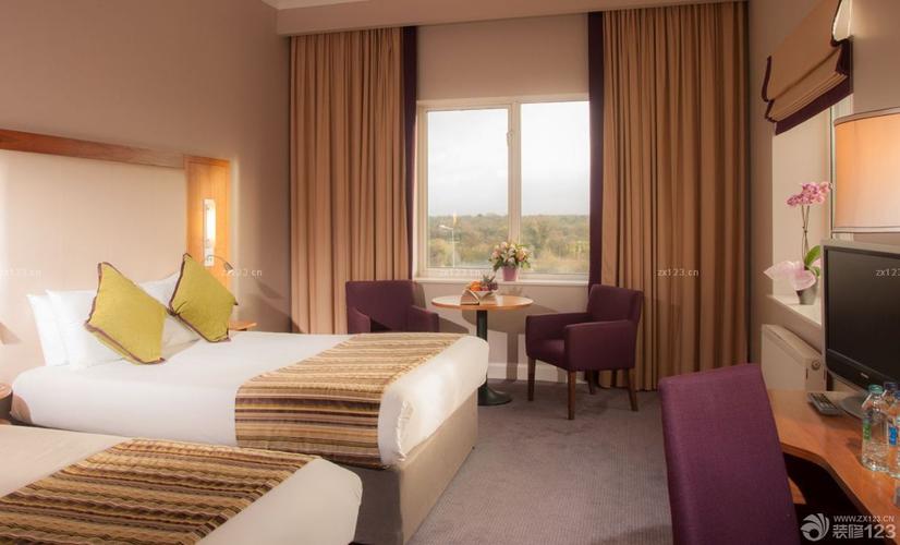 宾馆房间纯色窗帘装修效果图片酒店设计456装修效果图
