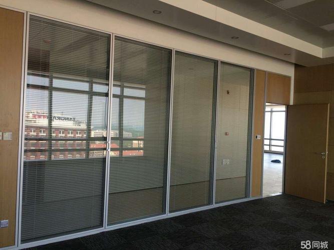 办公室隔断玻璃高隔断中空带百叶隔墙铝合金玻璃高隔断