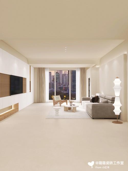 暖色调现代极简客厅丨精致高级感的格调