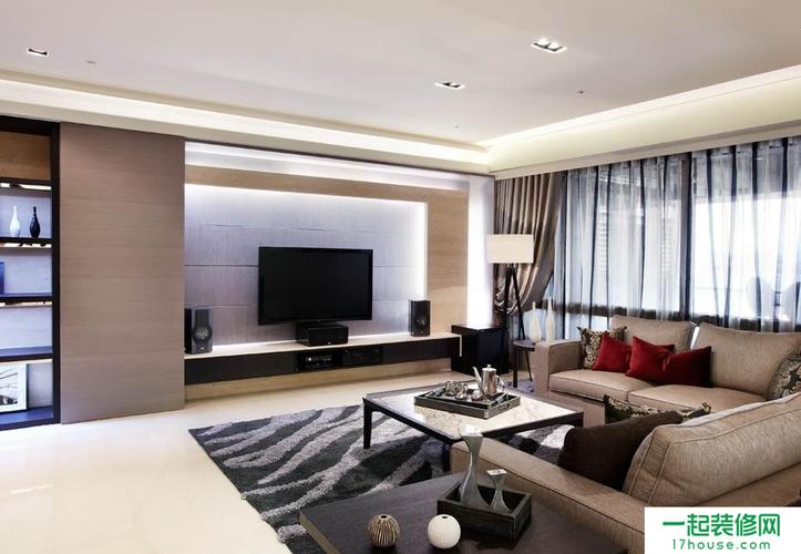 简约风格公寓豪华型140平米以上客厅电视背景墙沙发家居效果图