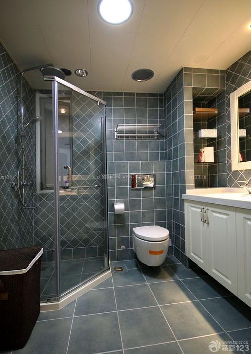 时尚60平米两室两厅卫生间瓷砖贴图装修装修123效果图
