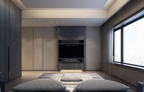 简约现代家装卧室电视墙设计效果图装修1