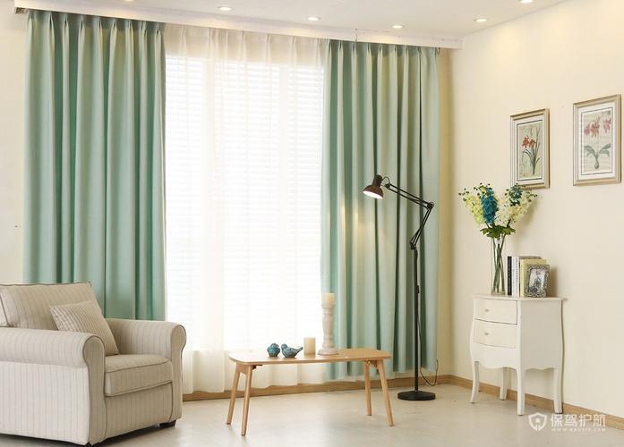 美式风格三居室客厅窗帘装修效果图