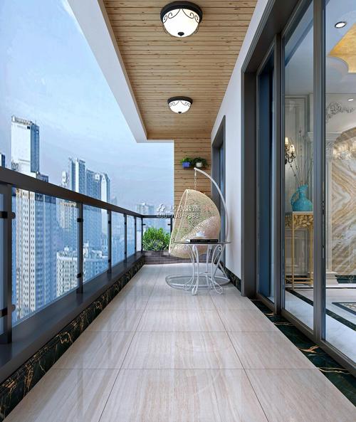 碧桂园翡翠山二期140平方米欧式风格平层户型阳台装修效果图