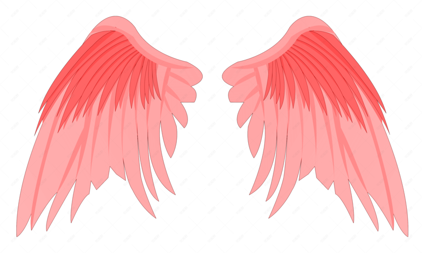 手绘天使的翅膀插画