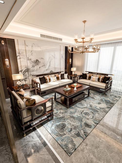 新中式实木家具给自己一个静谧的客厅