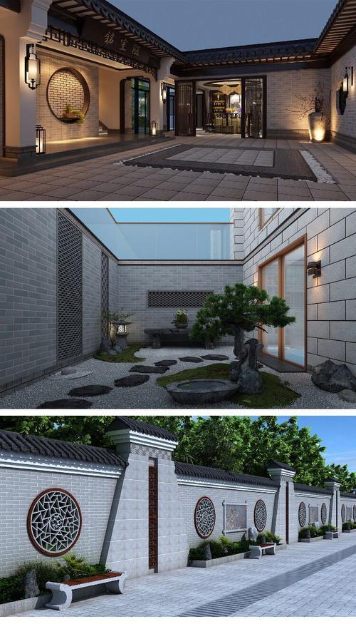 广陶丹青石别墅外墙砖新中式风格延续雅隽清逸的中国风映衬着山水画