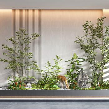 现代室内盆栽植物造景3d模型下载