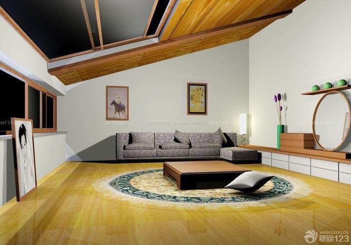 现代家装风格客厅斜屋顶装修效果图片