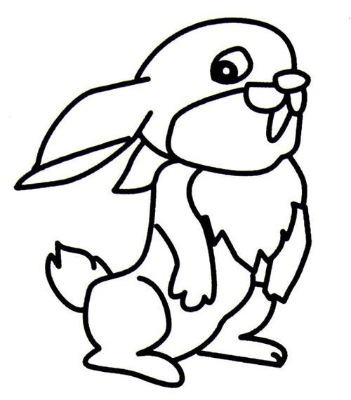 小兔子拔萝卜的画法动物动作怎么画简笔画教程绘画吧