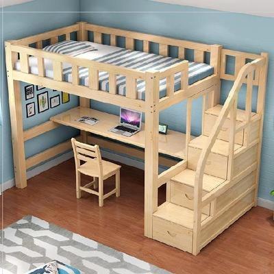 日本购加大学生上下床床柜q带一体悬空床单人床高架儿童床梯多功