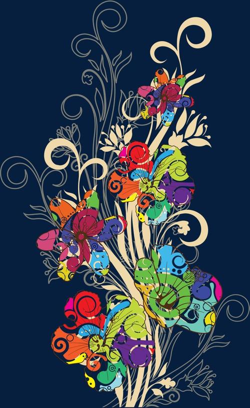 各种装饰手绘花朵装饰图案