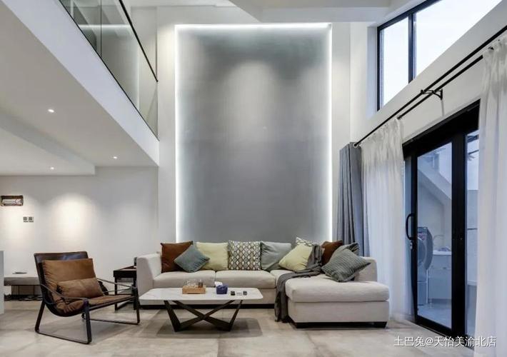 190现代复式透明悬空电视墙客厅窗帘现代简约客厅设计图片赏析