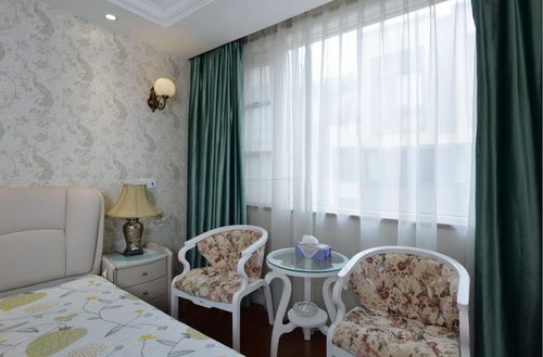2017时尚欧式卧室纯色窗帘装饰装修效果图片