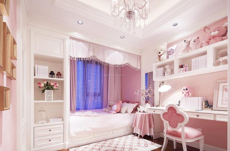 豪华女孩子的房间装修效果图豪华儿童房间图片两个房间连一起灯的