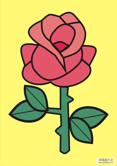 儿童简笔画玫瑰花的画法花朵简笔画