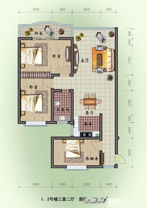 三居室户型设计效果图